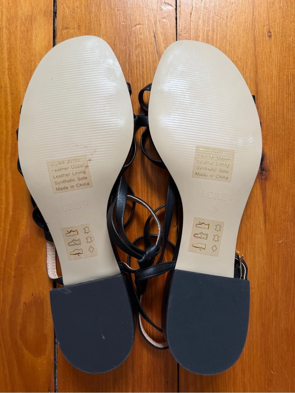 J. Crew NEW Black Leather Block Heel Sandals Open Toe 9